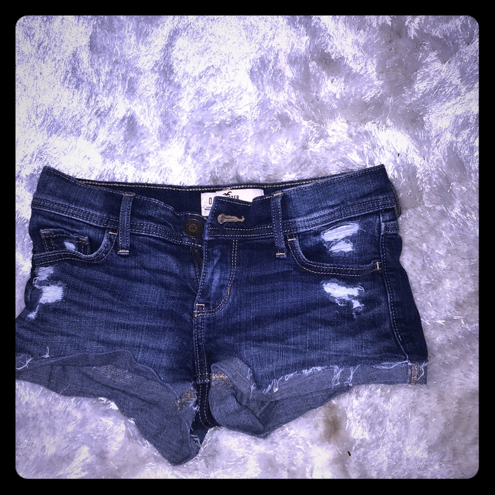 jean blue ripped shorts